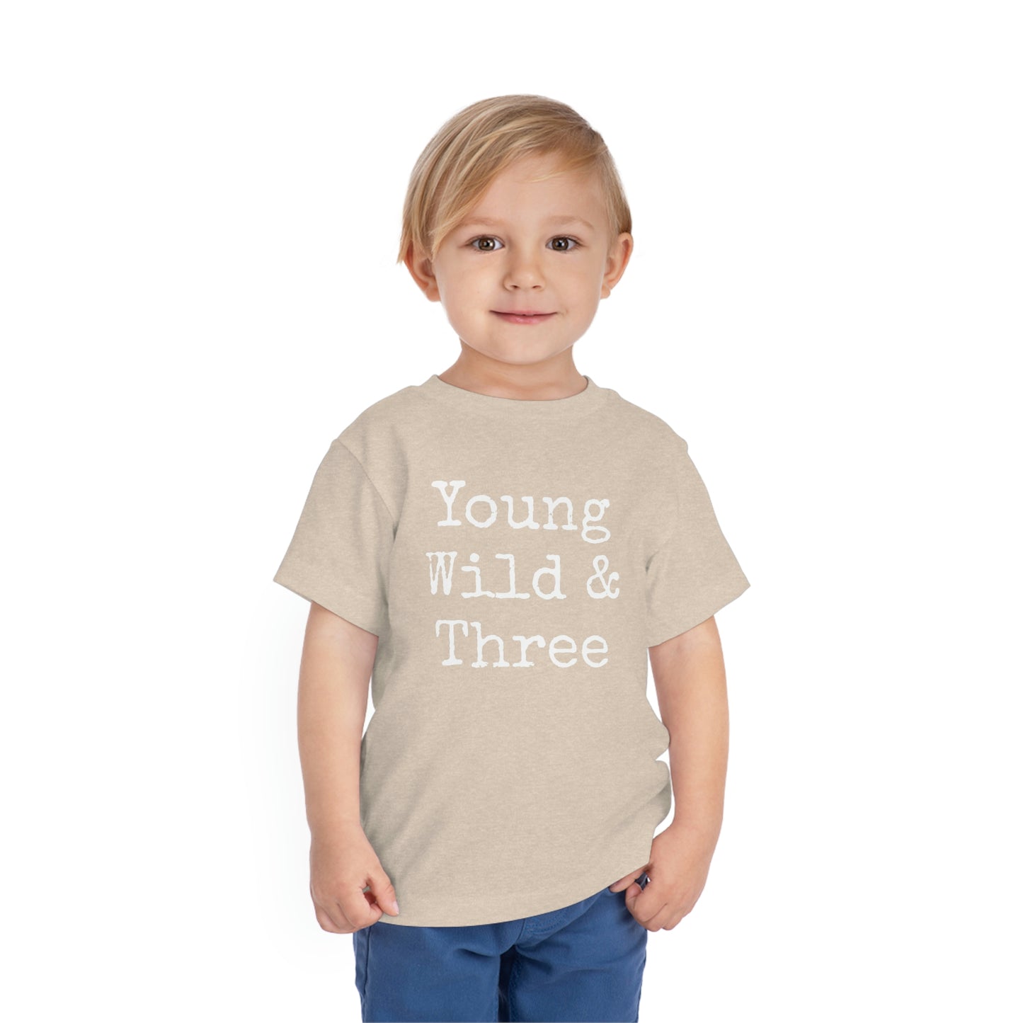 Young Wild & Three Logo Toddler Size 2T,3T,4T,5T Short Sleeve Tee