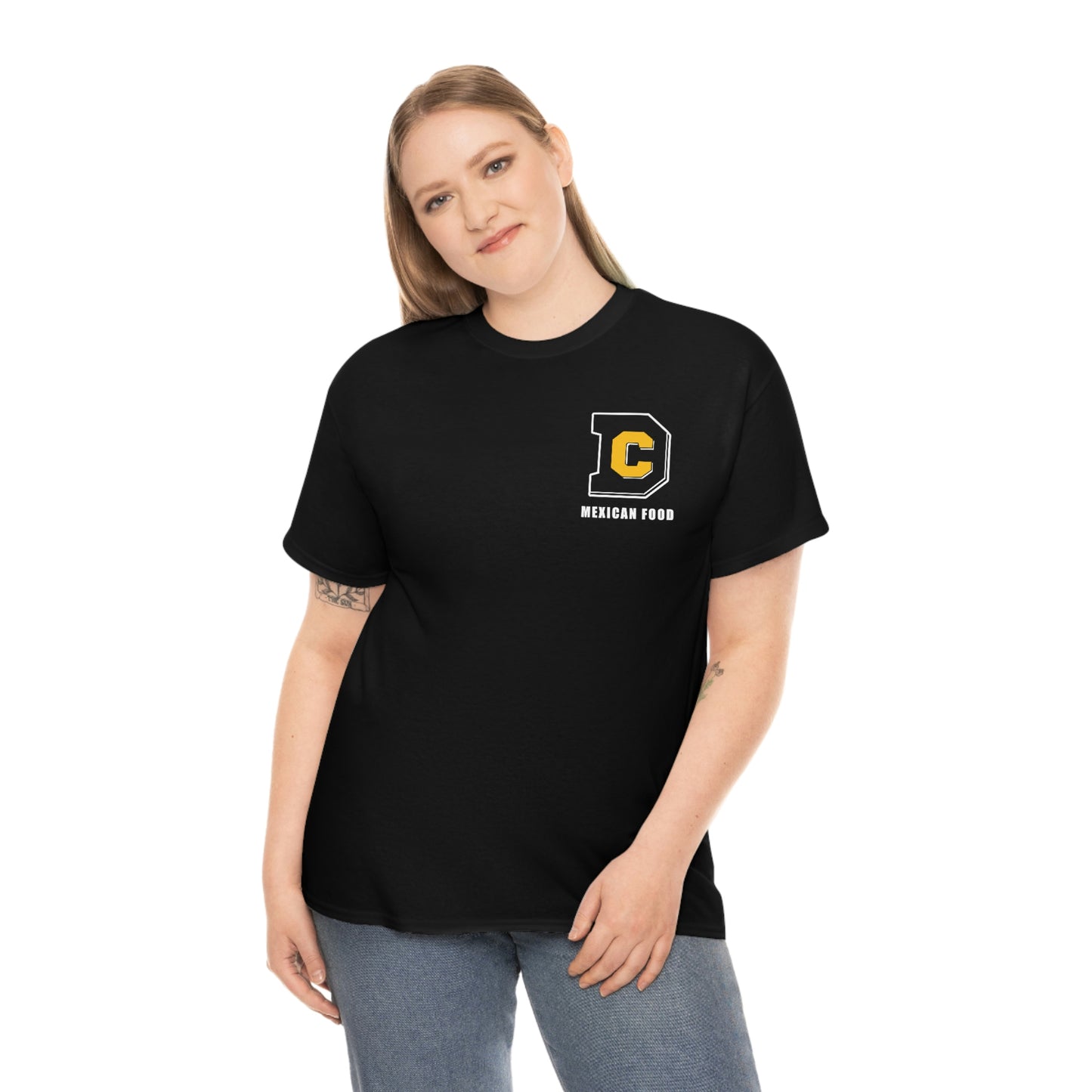 DC Mexican Food Black One Side Unisex Heavy Cotton Tee