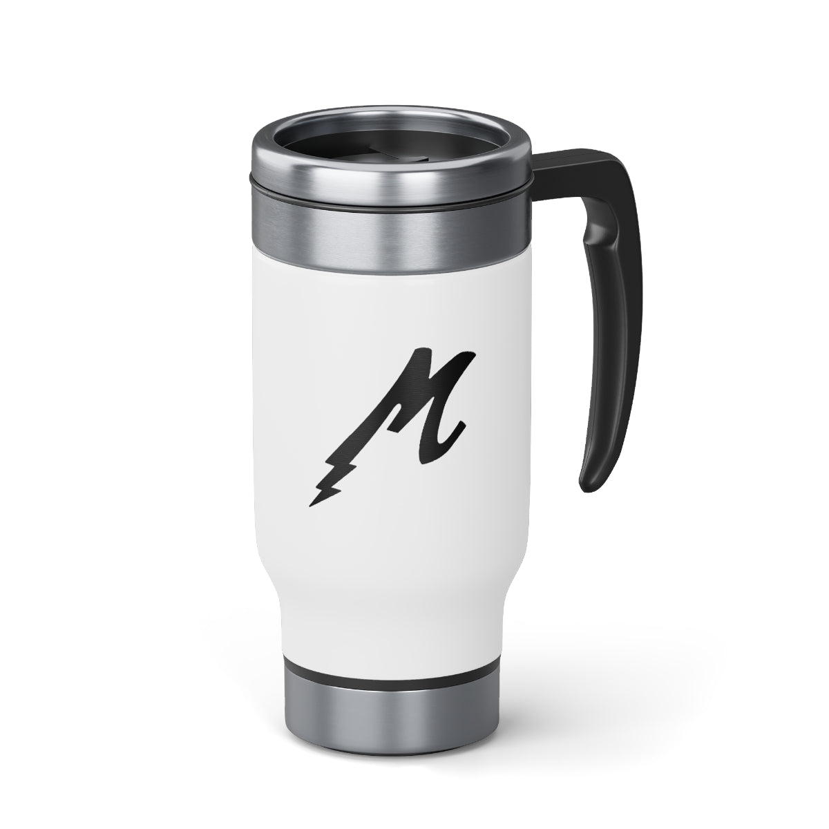 Maza Black Lightning Stainless Steel Travel Mug with Handle, 14oz