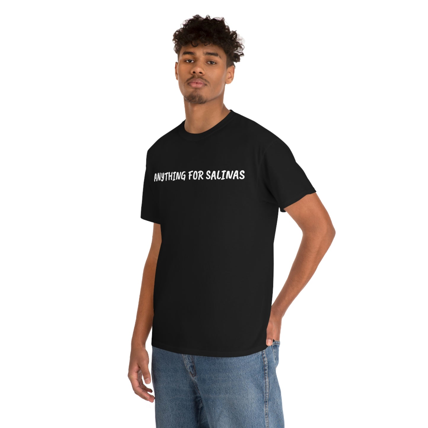 ANYTHING FOR SALINAS Black One Side Unisex Heavy Cotton Tee
