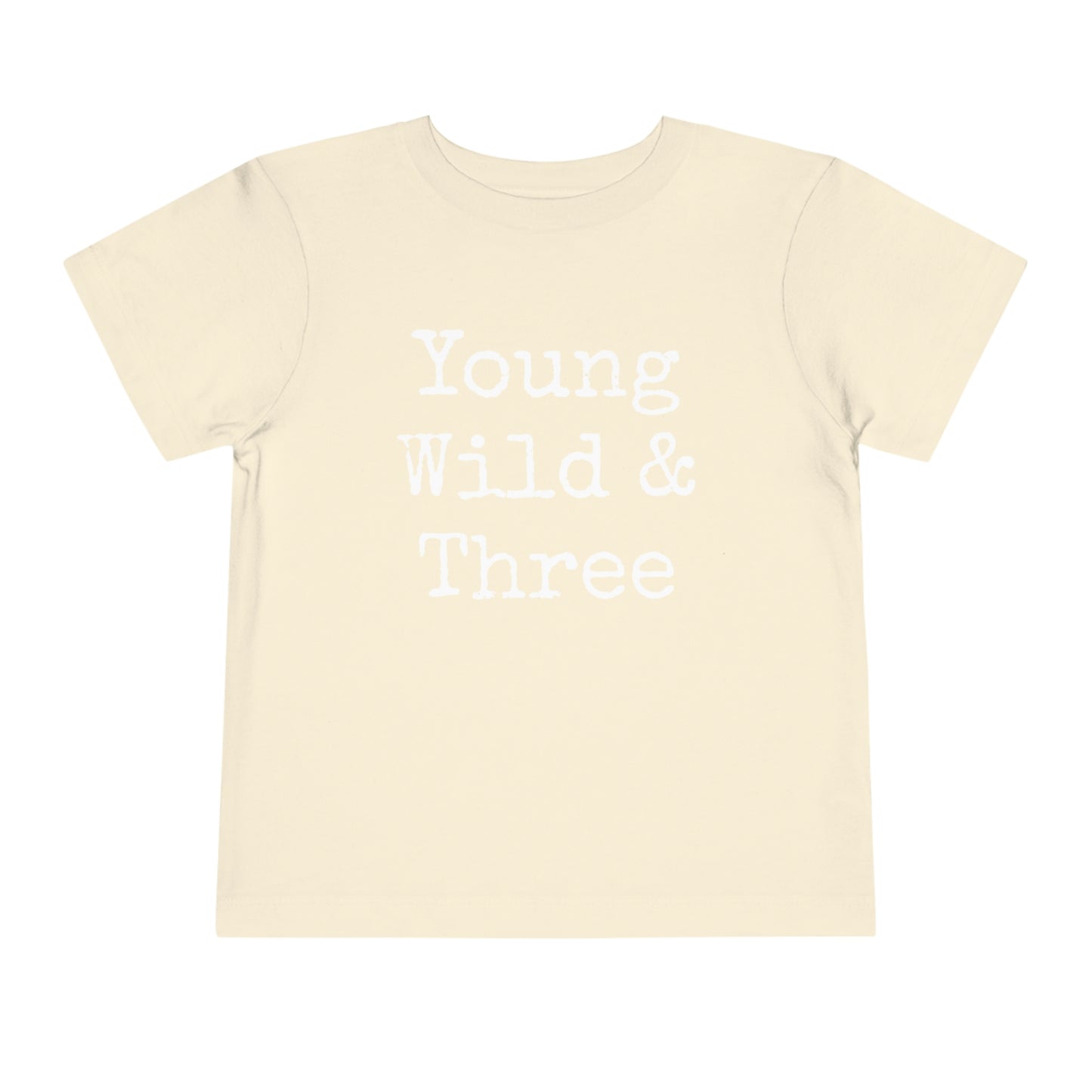 Young Wild & Three Logo Toddler Size 2T,3T,4T,5T Short Sleeve Tee