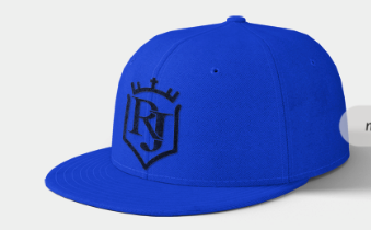 R J Escudo Royal Blue Black Logo Snap Back Hat
