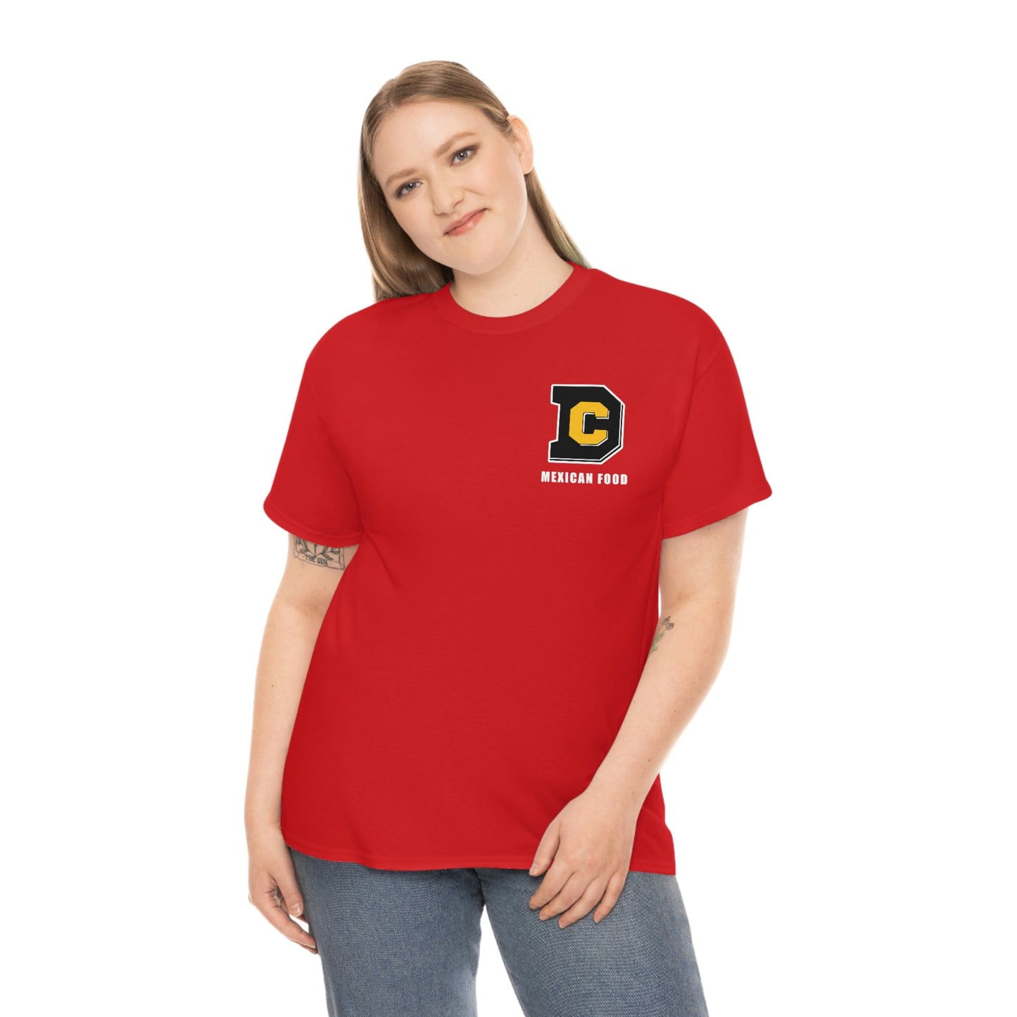 DC Mexican Food Black One Side Unisex Heavy Cotton Tee