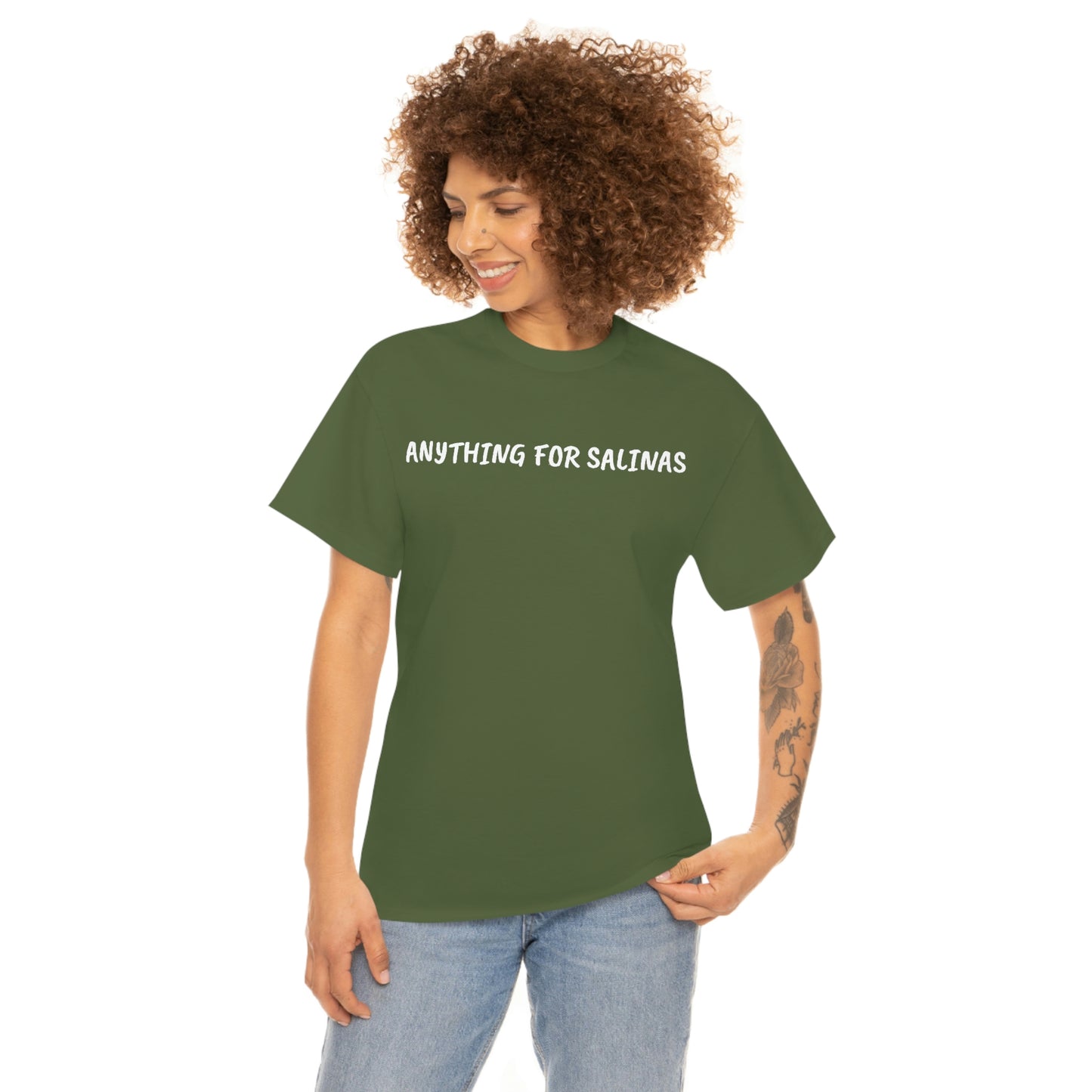 ANYTHING FOR SALINAS Black One Side Unisex Heavy Cotton Tee