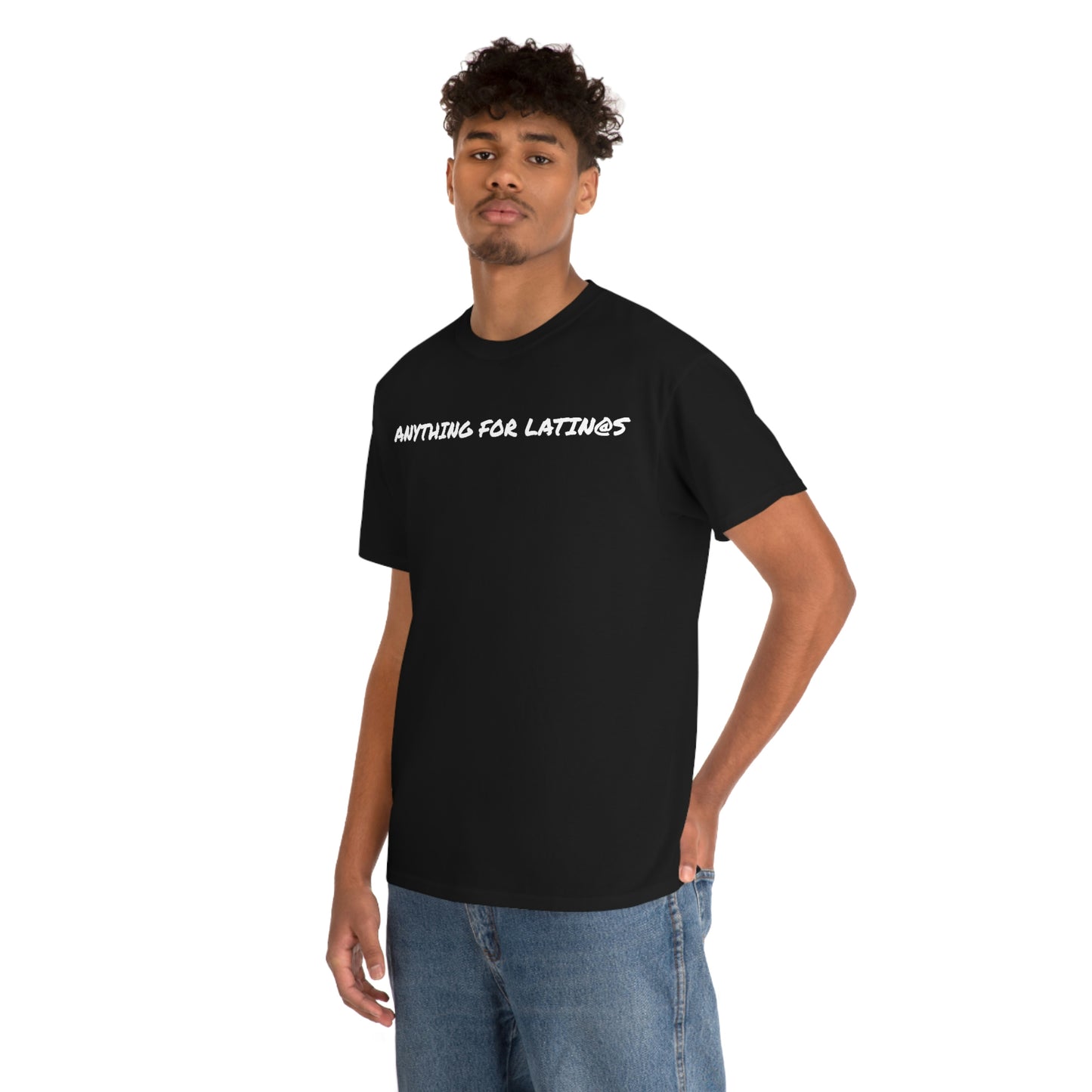 ANYTHING FOR LATIN@S Black One Side Unisex Heavy Cotton Tee