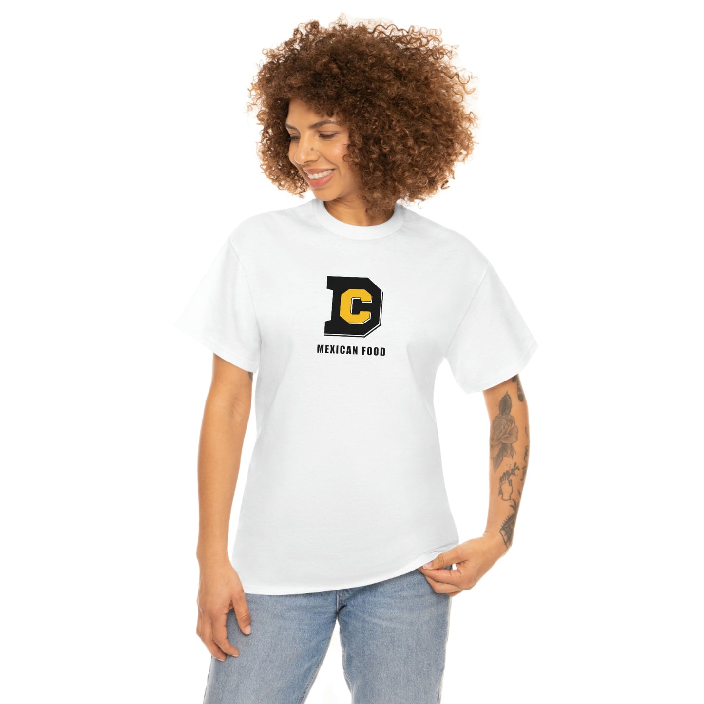 DC Mexican Food Black Two Sided Unisex Heavy Cotton Tee